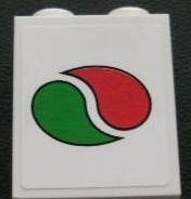 Lego Brick 1 x 2 x 2 with Inside Stud Holder with Octan Logo Pattern (Sticker) - Set 3180 / White