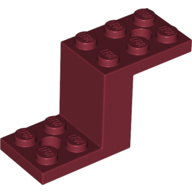 Lego Bracket 5 x 2 x 2 1/3 with Holes, Inside Stud Holder / Dark Red