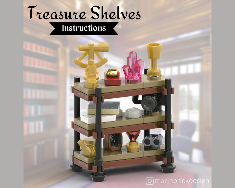 Lego Treasure Shelves - Lego Adventurers Moc