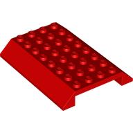 Lego Brick Sloped 45° 6 x 8 Double with 4 x 8 Cutout / Red
