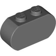 Lego Brick Curved 3 x 1 Round Ends / Dark Bluish Gray