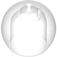 Lego Helmet Round Sphere with Small Hole / Trans-Clear