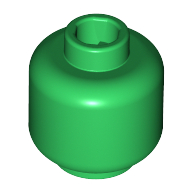 Lego Minifig Head [Plain] [Blocked Open Stud] / Green