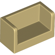 Lego Panel 1 x 2 x 1 with Rounded Corners and 2 Sides / Tan