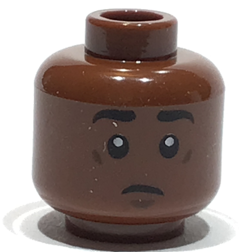 Lego Minifig Head Finn, Eyebrows, Worried / Closed Eyes Print