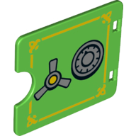 Lego Duplo Door / Window with Cutout and Safe Print (Semi Oval) / Bright Green
