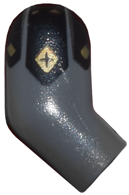 Lego Arm, Right with Black Armor and Gold Diamonds Pattern