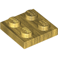 Lego Plate 2 x 2 / Pearl Gold
