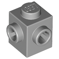 Lego Brick Special 1 x 1 with Studs on 2 Adjacent Sides / Light Bluish Gray