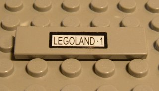 Lego Tile 1 x 4 with 'Legoland-1' Pattern (Sticker) - Set 3442 / Light Gray