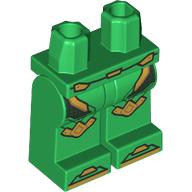 Lego Hips and Green Legs with Gold/Dark Green Armor, Knee Pads print
