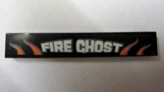 Lego Tile 1 x 6 with 'FIRE GHOST' Pattern (Sticker) - Set 8165