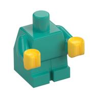 Lego Baby / Toddler Body with Fixed Arms and Yellow Hands / Dark Turquoise