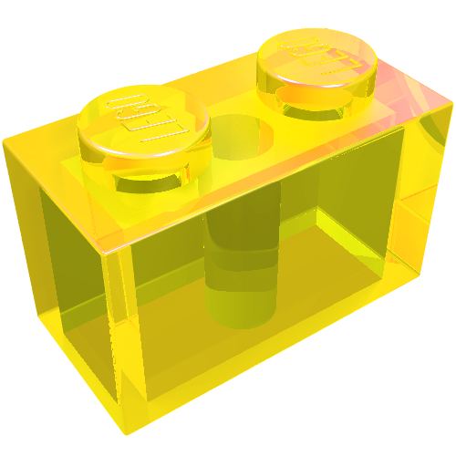 Lego Brick 1 x 2 / Trans-Yellow