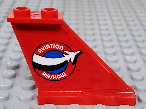 Lego Tail 4 x 1 x 3 with 'AVIATION AIRSHOW' Pattern Model Right Side (Sticker) - Set 60103