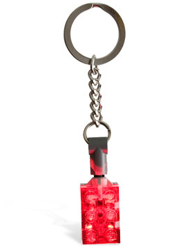 Lego 2 x 3 Brick - Trans Red Light Up Brick Key Chain