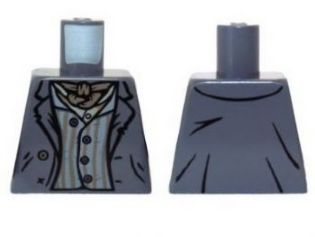 Lego Torso Jacket and Striped Shirt with Dark Tan Bandana Pattern / Dark Bluish Gray