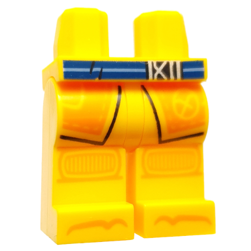 Lego Hips and Bright Light Orange Legs with Orange Robes, Knee Pads print