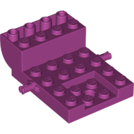 Lego Vehicle Base, Carriage 4 x 6 x 1 2/3 with Wheel Clip Pins / Magenta