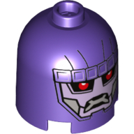 Lego Brick Round 2 x 2 x 1 2/3 Dome Top, Hollow Stud with Sentinel Face Print / Dark Purple
