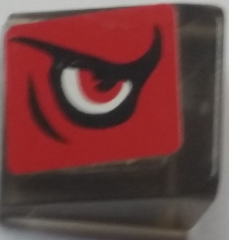 Lego Slope 30 1 x 1 x 2/3 with Angry Red Eye Pattern Model Right Side (Sticker) - Set 8182 / Trans-Brown