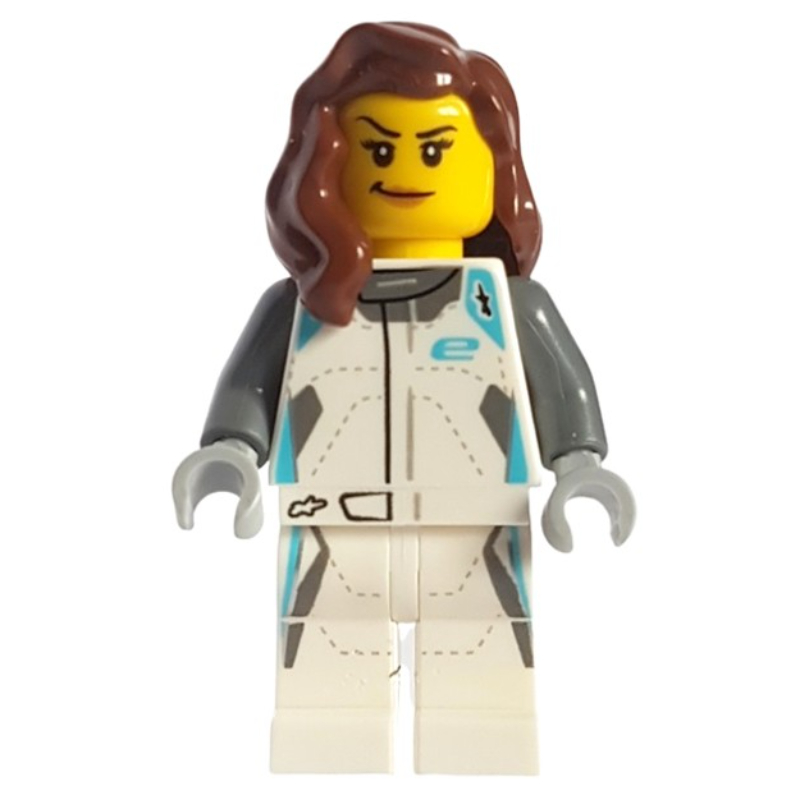 Lego Race Driver, White Torso, White Legs, Jaguar