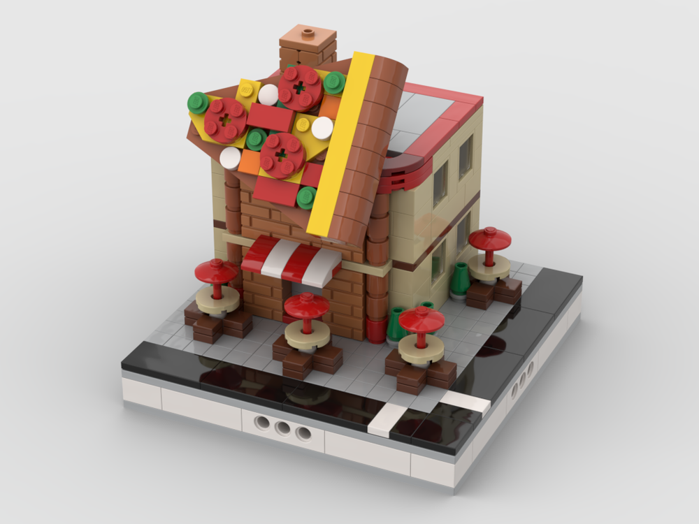 Lego Pizza house for Mini Modular City