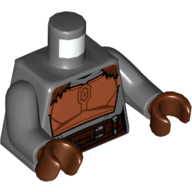 Lego Torso Armor, Dark Orange Chestplate, Dark Brown Belt, Reddish Brown Fur Collar Print, Dark Bluish Gray Arms, Reddish Brown Hands / Dark Bluish Gray