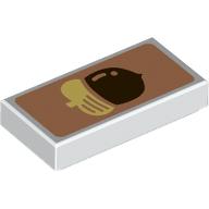 Lego Tile 1 x 2 with Acorn on Nougat Background Print