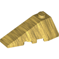Lego Brick Wedged, Sloped 4 x 2 Triple Left / Pearl Gold