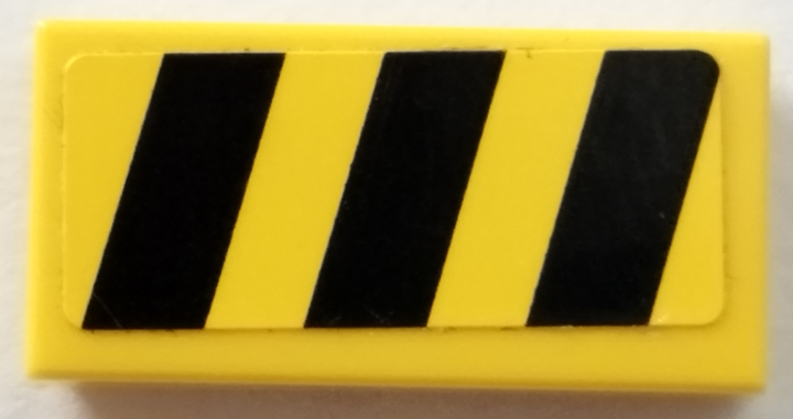 Lego Tile 1 x 2 with Black and Yellow Danger Stripes Pattern (Sticker) - Set 70731