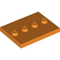 Lego Plate Special 3 x 4 with 1 x 4 Center Studs [Plain] / Orange