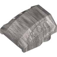 Lego Brick Curved 2 x 2 No Studs - 3 Recessed Side Ports / Metallic Silver