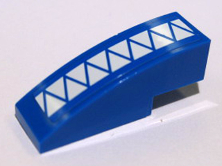 Lego Slope, Curved 3 x 1 with White Triangles Pattern (Sticker) - Set 7868