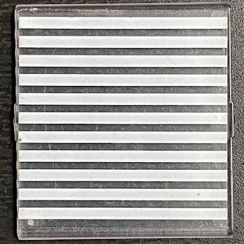 Lego Glass for Window 4 x 4 x 3 Roof with 11 White Stripes Pattern (Sticker) - Set 6398