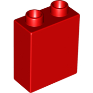 Lego Duplo Brick 1 x 2 x 2 with Bottom Tube / Red