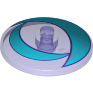 Lego Dish 4 x 4 Inverted [Radar] With Azure and Lightning Print