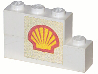 Lego Stickered Assembly 4 x 1 x 2 with Shell Logo Pattern (Sticker) - Set 377-1