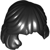 Lego Hair Mid-Length Combed Behind Ear / Black