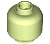 Lego Minifigure, Head (Plain) / Yellowish Green