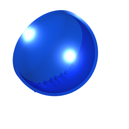 Lego Windscreen 6 x 6 x 3 Canopy Half Sphere with Hinge [Plain] / Trans-Dark Blue