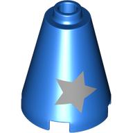 Lego Cone 2 x 2 x 2, Open Stud with Silver Stars print
