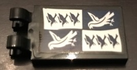 Lego Tile, Modified 2 x 3 with 2 Clips with Ravenclaw Banner Pattern (Sticker) - Set 71043