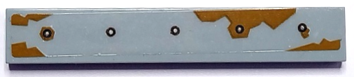 Lego Tile 1 x 6 with 5 Rivets and Medium Nougat Rust Pattern Model Right Side (Sticker) - Set 70425