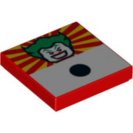 Lego Tile 2 x 2 with Joker Face and Black Dot Print