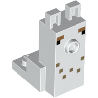 Lego Animal Body Part, Llama Torso and Head with Black Eyes, Dark Tan Spots print / White