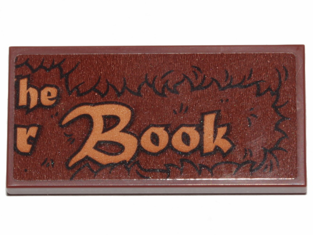 Lego Tile 2 x 4 with 'he', 'r Book' and Fur Pattern (Sticker) - Set 30628