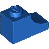 Lego Brick Curved 2 x 1 with Inverted Cutout / Blue
