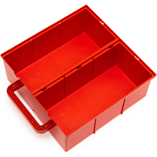 Lego Storage Bin, with Handle and Slots for Six Compartments