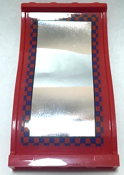 Lego Panel 1 x 4 x 6 Wavy with Funhouse Mirror with Dark Purple Checkered Border Pattern (Sticker) - Set 70922